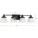 Progress Lighting 9430035131M Hinton 4 Light 60W Bath And Vanity Light Medium Base Matte Black (P300351-31M)