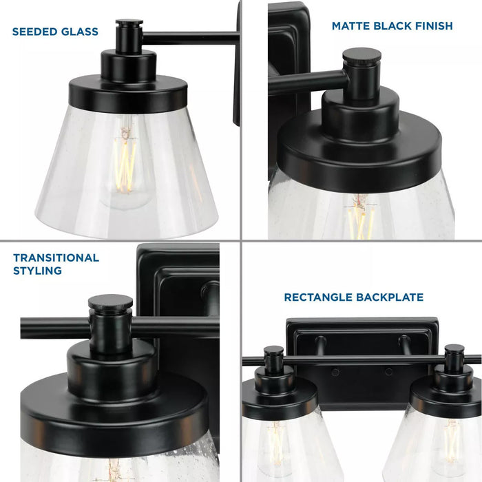 Progress Lighting 9430035131M Hinton 4 Light 60W Bath And Vanity Light Medium Base Matte Black (P300351-31M)