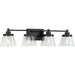 Progress Lighting 9430035131M Hinton 4 Light 60W Bath And Vanity Light Medium Base Matte Black (P300351-31M)