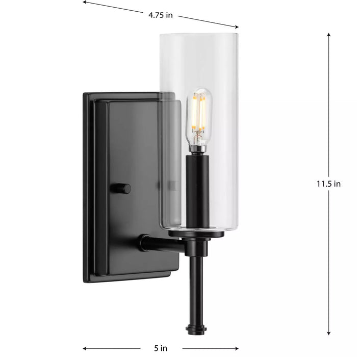 Progress Lighting 9430035631M Elara 1 Light 60W Bath And Vanity Light Candelabra Base Matte Black (P300356-31M)