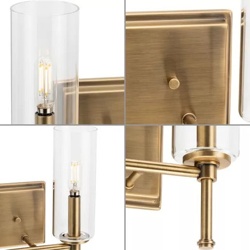 Progress Lighting 94300357163 Elara 2 Light 60W Bath And Vanity Light Candelabra Base Vintage Brass (P300357-163)