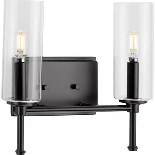 Progress Lighting 9430035731M Elara 2 Light 60W Bath And Vanity Light Candelabra Base Matte Black (P300357-31M)