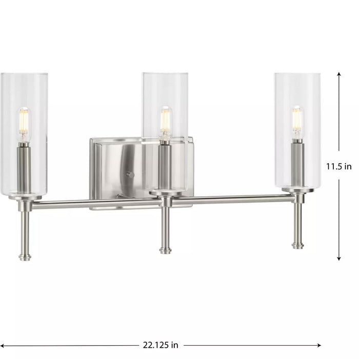 Progress Lighting 94300358009 Elara 3 Light 60W Bath And Vanity Light Candelabra Base Brushed Nickel (P300358-009)