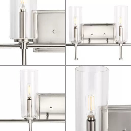 Progress Lighting 94300359009 Elara 4 Light 60W Bath And Vanity Light Candelabra Base Brushed Nickel (P300359-009)