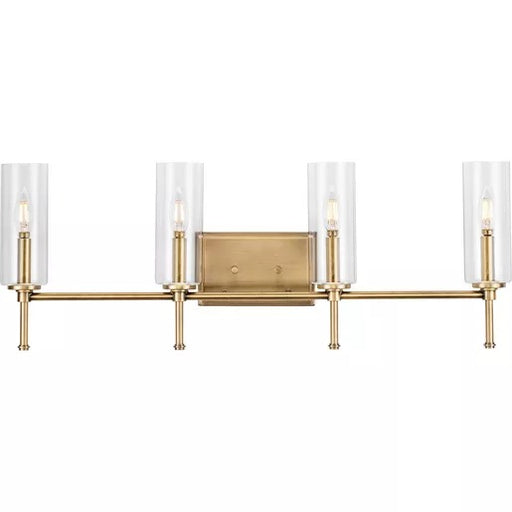 Progress Lighting 94300359163 Elara 4 Light 60W Bath And Vanity Light Candelabra Base Vintage Brass (P300359-163)