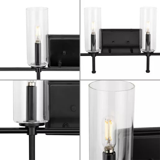 Progress Lighting 9430035931M Elara 4 Light 60W Bath And Vanity Light Candelabra Base Matte Black (P300359-31M)