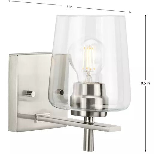 Progress Lighting 94300360009 Calais 1 Light 60W Bath And Vanity Light Medium Base Brushed Nickel (P300360-009)