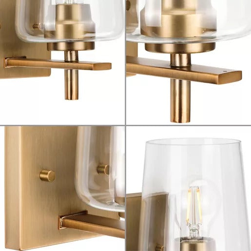 Progress Lighting 94300360163 Calais 1 Light 60W Bath And Vanity Light Medium Base Vintage Brass (P300360-163)