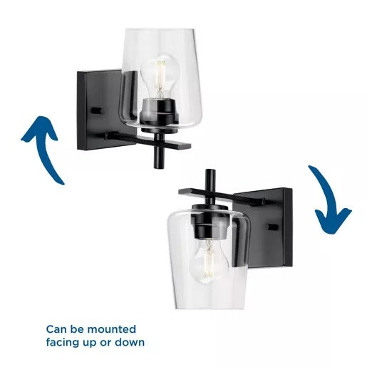 Progress Lighting 9430036031M Calais 1 Light 60W Bath And Vanity Light Medium Base Matte Black (P300360-31M)