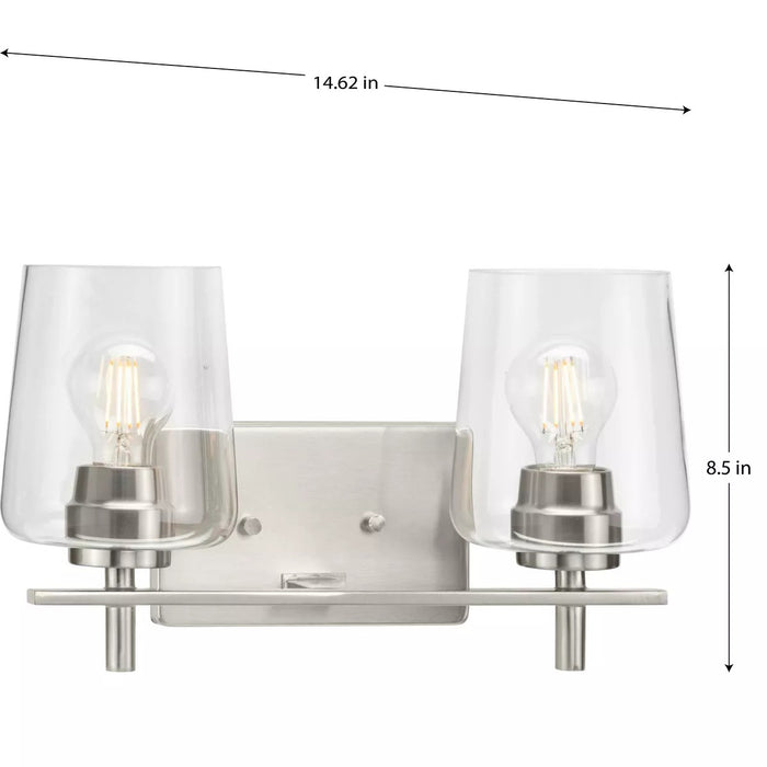 Progress Lighting 94300361009 Calais 2 Light 60W Bath And Vanity Light Medium Base Brushed Nickel (P300361-009)