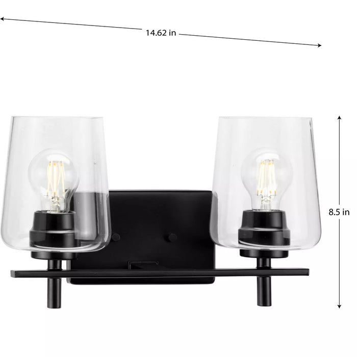 Progress Lighting 9430036131M Calais 2 Light 60W Bath And Vanity Light Medium Base Matte Black (P300361-31M)