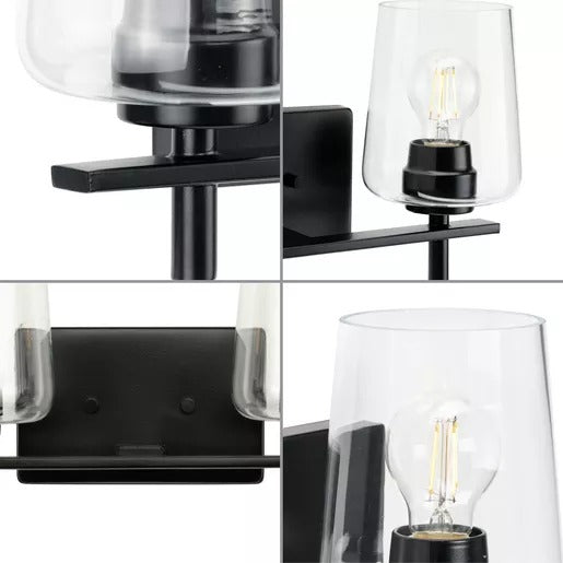 Progress Lighting 9430036131M Calais 2 Light 60W Bath And Vanity Light Medium Base Matte Black (P300361-31M)