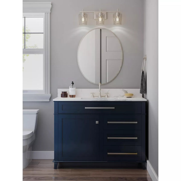 Progress Lighting 94300362009 Calais 3 Light 60W Bath And Vanity Light Medium Base Brushed Nickel (P300362-009)