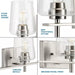 Progress Lighting 94300362009 Calais 3 Light 60W Bath And Vanity Light Medium Base Brushed Nickel (P300362-009)