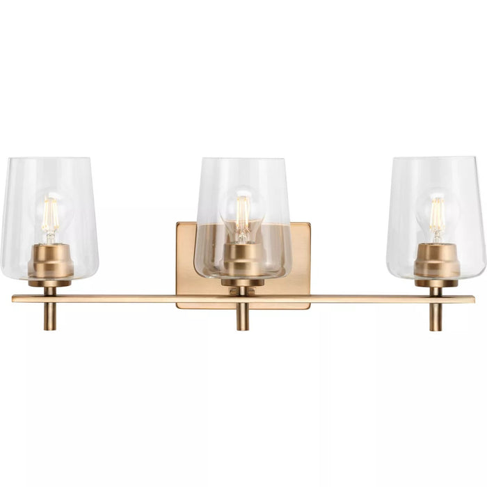 Progress Lighting 94300362163 Calais 3 Light 60W Bath And Vanity Light Medium Base Vintage Brass (P300362-163)