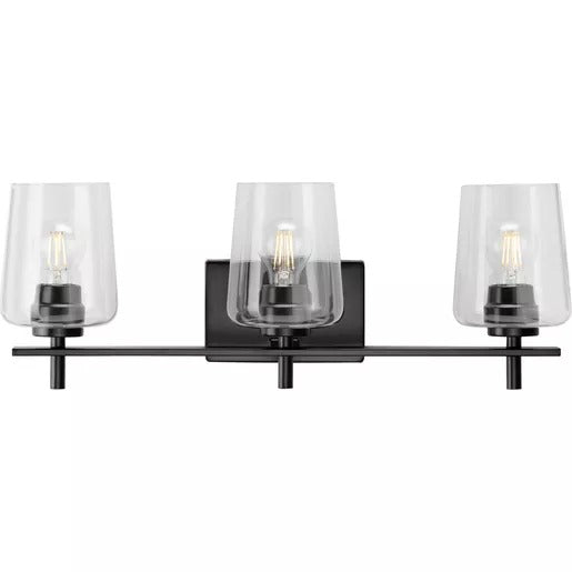Progress Lighting 9430036231M Calais 3 Light 60W Bath And Vanity Light Medium Base Matte Black (P300362-31M)