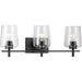 Progress Lighting 9430036231M Calais 3 Light 60W Bath And Vanity Light Medium Base Matte Black (P300362-31M)