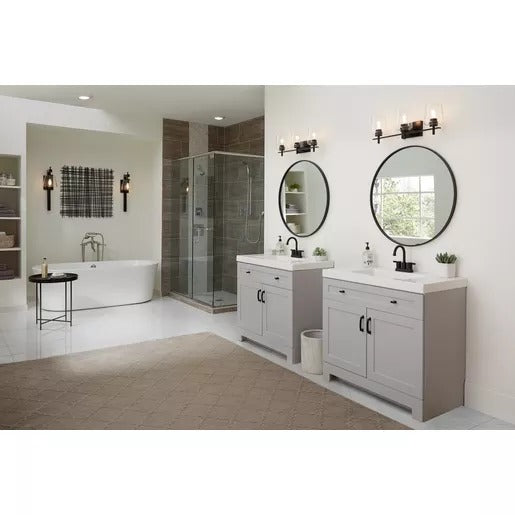 Progress Lighting 9430036231M Calais 3 Light 60W Bath And Vanity Light Medium Base Matte Black (P300362-31M)
