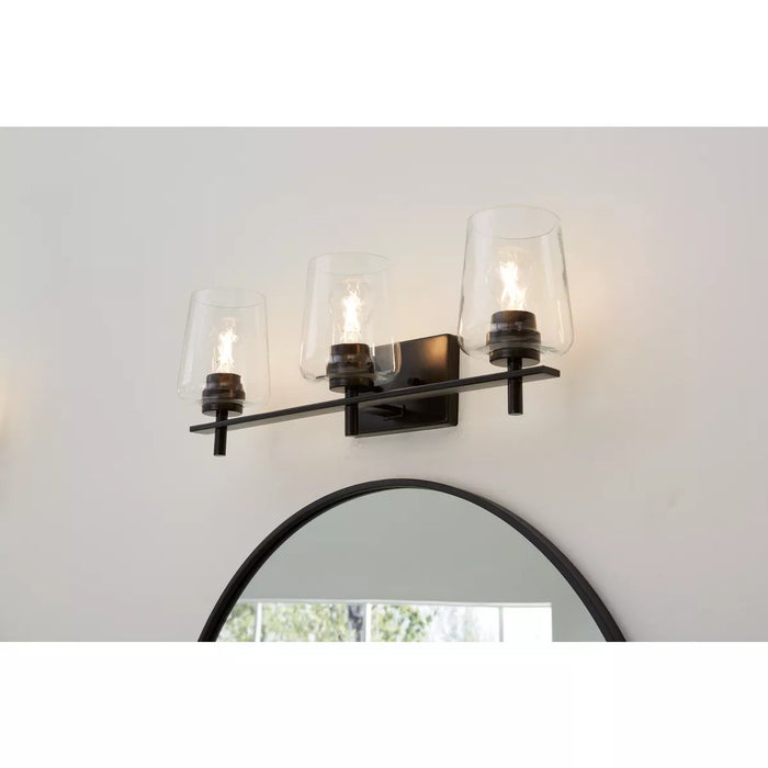 Progress Lighting 9430036231M Calais 3 Light 60W Bath And Vanity Light Medium Base Matte Black (P300362-31M)