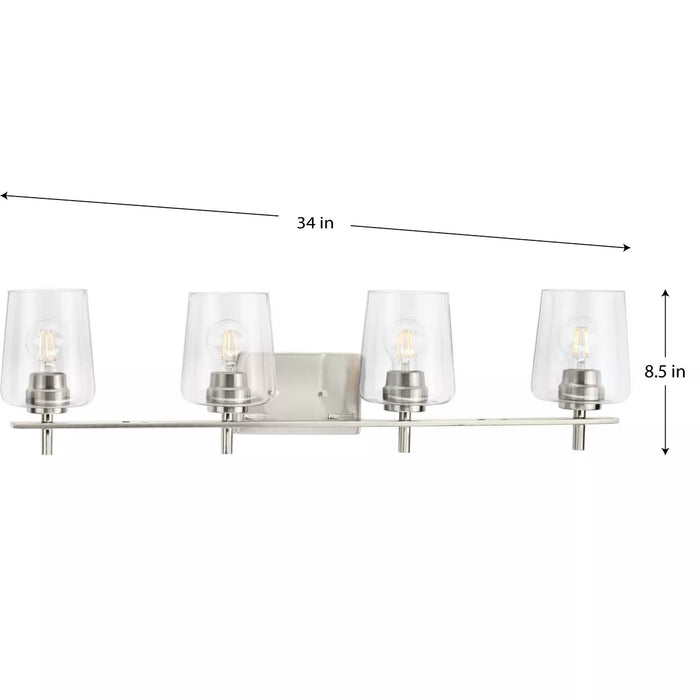 Progress Lighting 94300363009 Calais 4 Light 60W Bath And Vanity Light Medium Base Brushed Nickel (P300363-009)