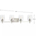 Progress Lighting 94300363009 Calais 4 Light 60W Bath And Vanity Light Medium Base Brushed Nickel (P300363-009)