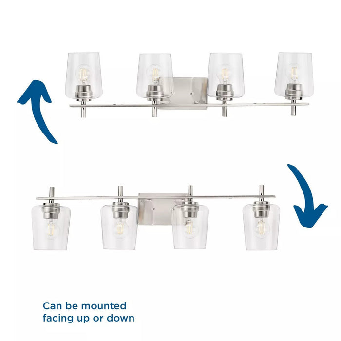 Progress Lighting 94300363009 Calais 4 Light 60W Bath And Vanity Light Medium Base Brushed Nickel (P300363-009)