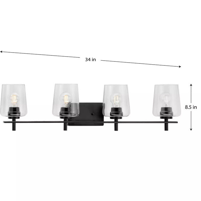 Progress Lighting 9430036331M Calais 4 Light 60W Bath And Vanity Light Medium Base Matte Black (P300363-31M)