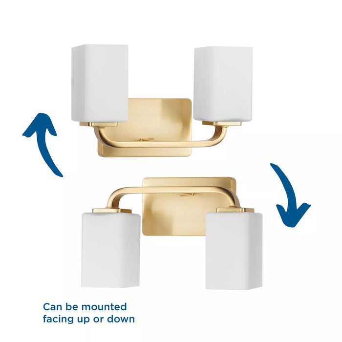 Progress Lighting 94300369012 Cowan 2 Light 100W Bath And Vanity Light Medium Base Satin Brass (P300369-012)