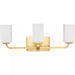 Progress Lighting 94300370012 Cowan 3 Light 100W Bath And Vanity Light Medium Base Satin Brass (P300370-012)