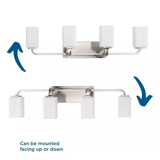 Progress Lighting 94300371009 Cowan 4 Light 100W Bath And Vanity Light Medium Base Brushed Nickel (P300371-009)