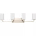 Progress Lighting 94300371009 Cowan 4 Light 100W Bath And Vanity Light Medium Base Brushed Nickel (P300371-009)
