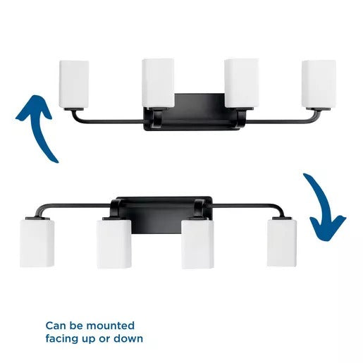 Progress Lighting 9430037131M Cowan 4 Light 100W Bath And Vanity Light Medium Base Matte Black (P300371-31M)