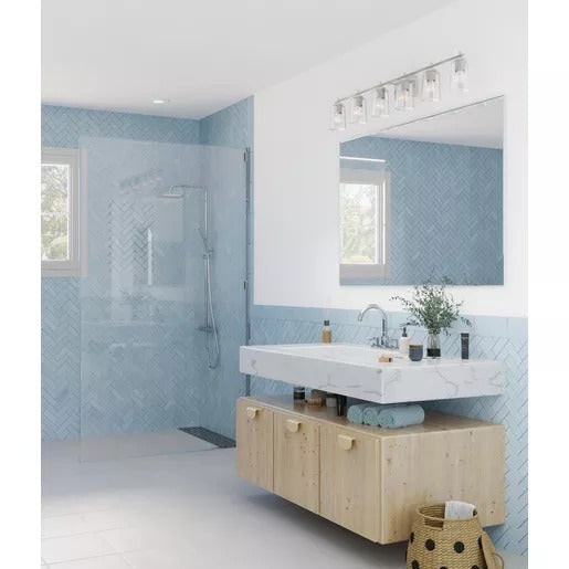 Progress Lighting 94300372009 Adley 6 Light 60W Bath And Vanity Light Medium Base Brushed Nickel (P300372-009)