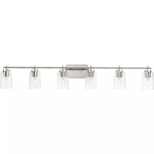 Progress Lighting 94300372009 Adley 6 Light 60W Bath And Vanity Light Medium Base Brushed Nickel (P300372-009)