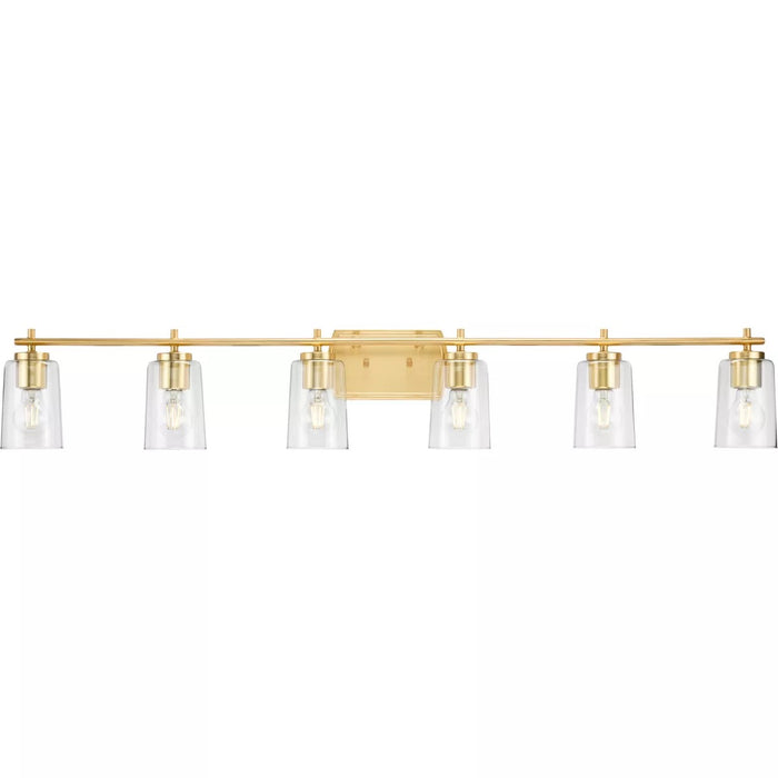 Progress Lighting 94300372012 Adley 6 Light 60W Bath And Vanity Light Medium Base Satin Brass (P300372-012)