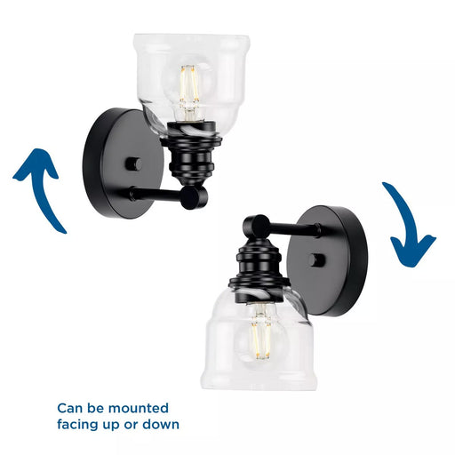 Progress Lighting 9430037331M Ambrose 1 Light 60W Bath And Vanity Light Medium Base Matte Black (P300373-31M)
