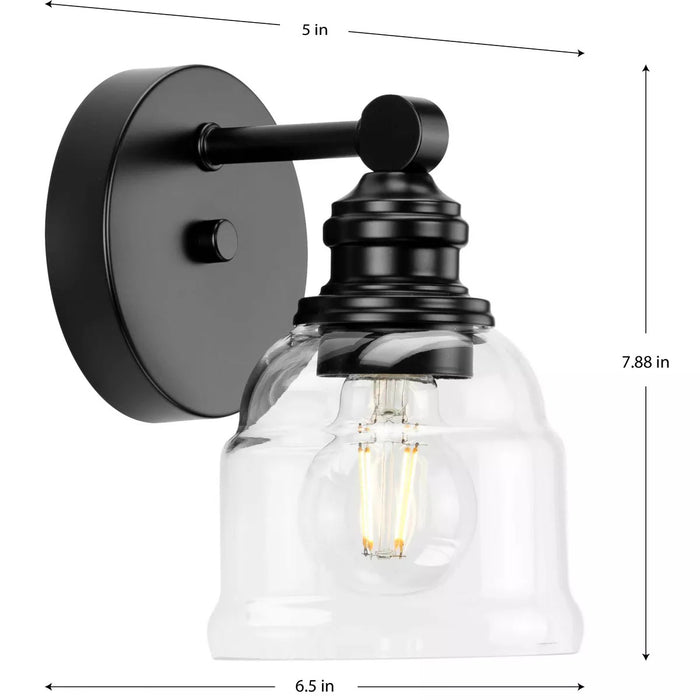 Progress Lighting 9430037331M Ambrose 1 Light 60W Bath And Vanity Light Medium Base Matte Black (P300373-31M)
