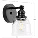 Progress Lighting 9430037331M Ambrose 1 Light 60W Bath And Vanity Light Medium Base Matte Black (P300373-31M)