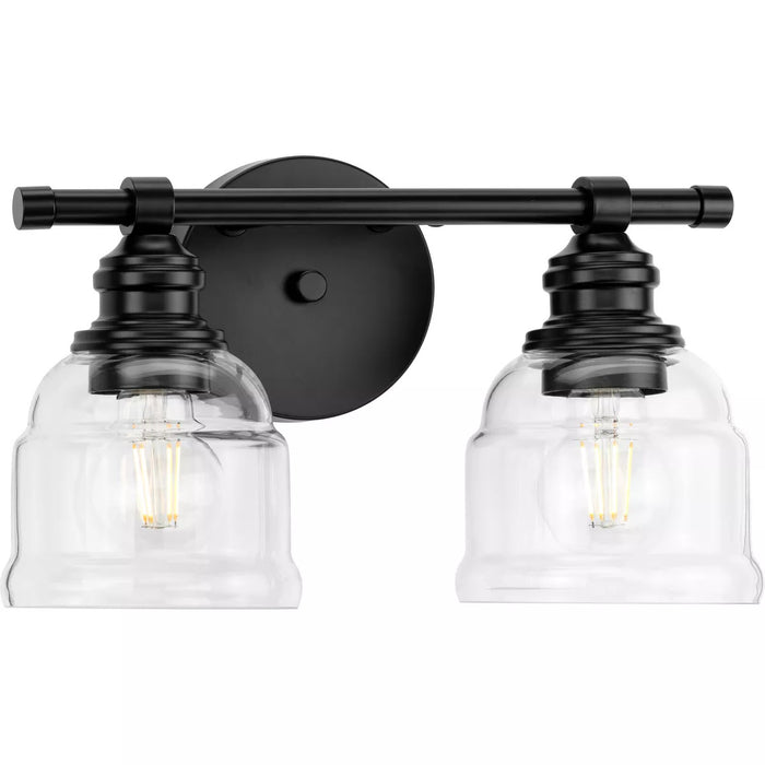 Progress Lighting 9430037431M Ambrose 2 Light 60W Bath And Vanity Light Medium Base Matte Black (P300374-31M)