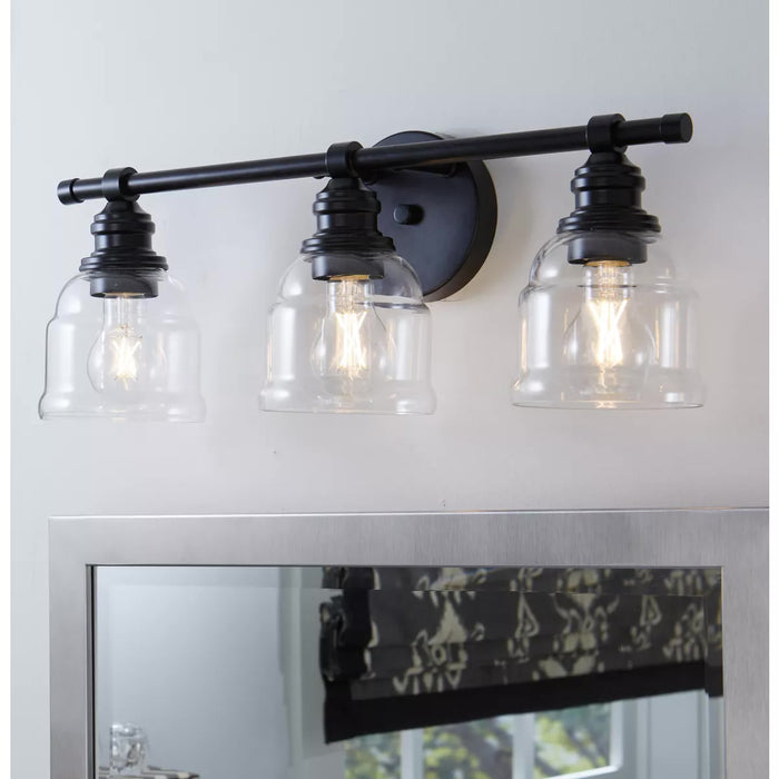 Progress Lighting 9430037531M Ambrose 3 Light 60W Bath And Vanity Light Medium Base Matte Black (P300375-31M)