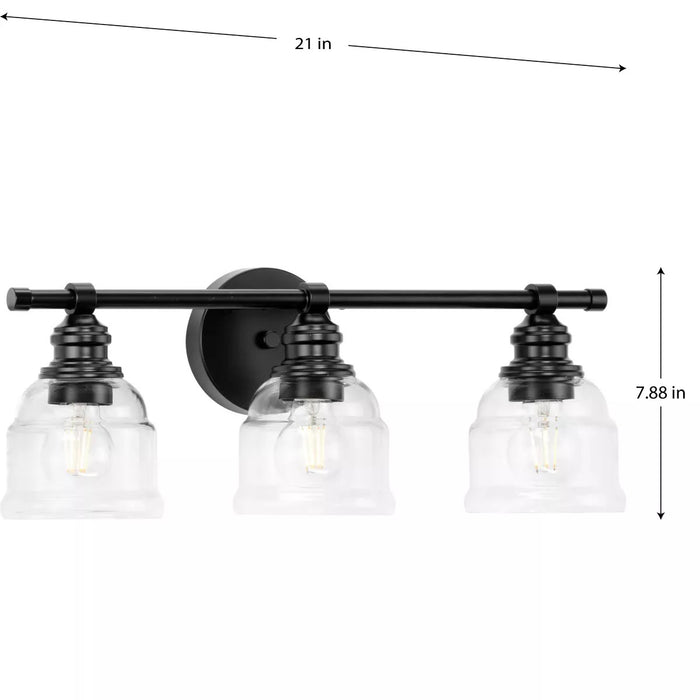 Progress Lighting 9430037531M Ambrose 3 Light 60W Bath And Vanity Light Medium Base Matte Black (P300375-31M)