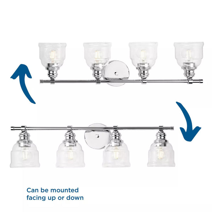 Progress Lighting 94300376015 Ambrose 4 Light 60W Bath And Vanity Light Medium Base Polished Chrome (P300376-015)