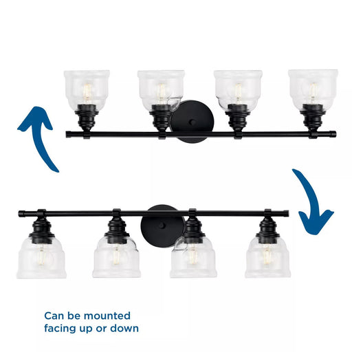 Progress Lighting 9430037631M Ambrose 4 Light 60W Bath And Vanity Light Medium Base Matte Black (P300376-31M)
