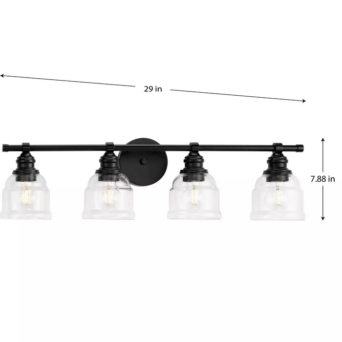 Progress Lighting 9430037631M Ambrose 4 Light 60W Bath And Vanity Light Medium Base Matte Black (P300376-31M)