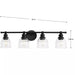 Progress Lighting 9430037631M Ambrose 4 Light 60W Bath And Vanity Light Medium Base Matte Black (P300376-31M)