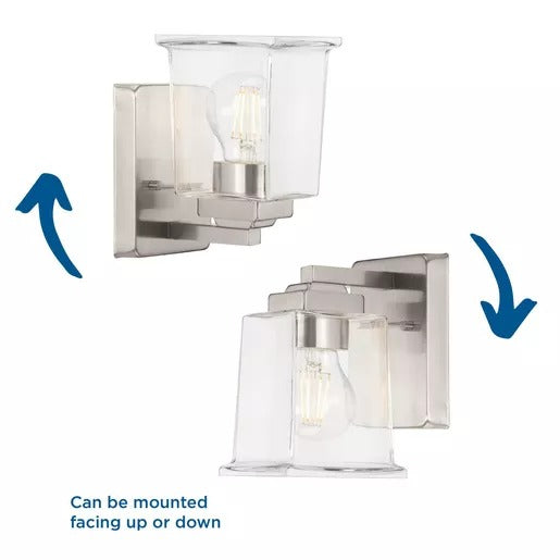 Progress Lighting 94300377009 Gilmour 1 Light 60W Bath And Vanity Light Medium Base Brushed Nickel (P300377-009)