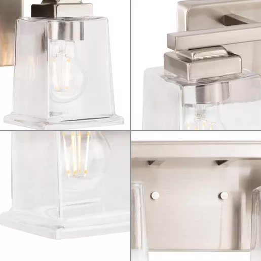 Progress Lighting 94300378009 Gilmour 2 Light 60W Bath And Vanity Light Medium Base Brushed Nickel (P300378-009)
