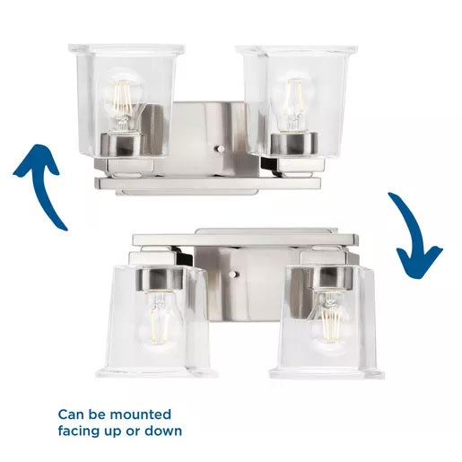 Progress Lighting 94300378009 Gilmour 2 Light 60W Bath And Vanity Light Medium Base Brushed Nickel (P300378-009)