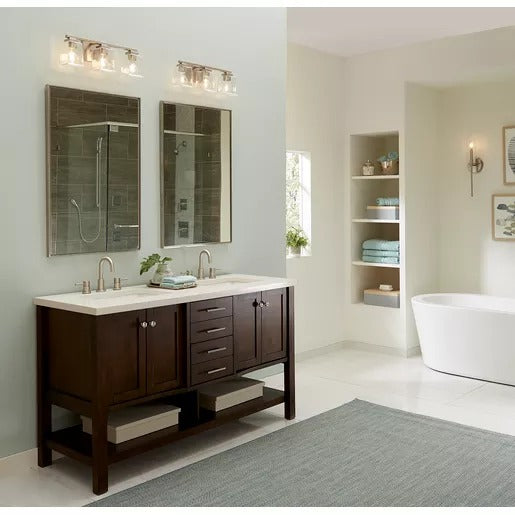 Progress Lighting 94300379009 Gilmour 3 Light 60W Bath And Vanity Light Medium Base Brushed Nickel (P300379-009)