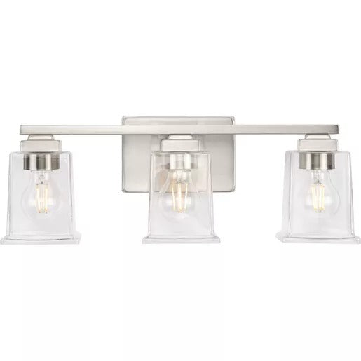 Progress Lighting 94300379009 Gilmour 3 Light 60W Bath And Vanity Light Medium Base Brushed Nickel (P300379-009)